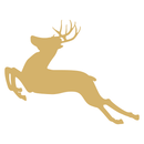 A Golden Christmas Deer Fabric Panel - ineedfabric.com