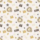 A Golden Christmas Gifts on Dots Fabric - ineedfabric.com