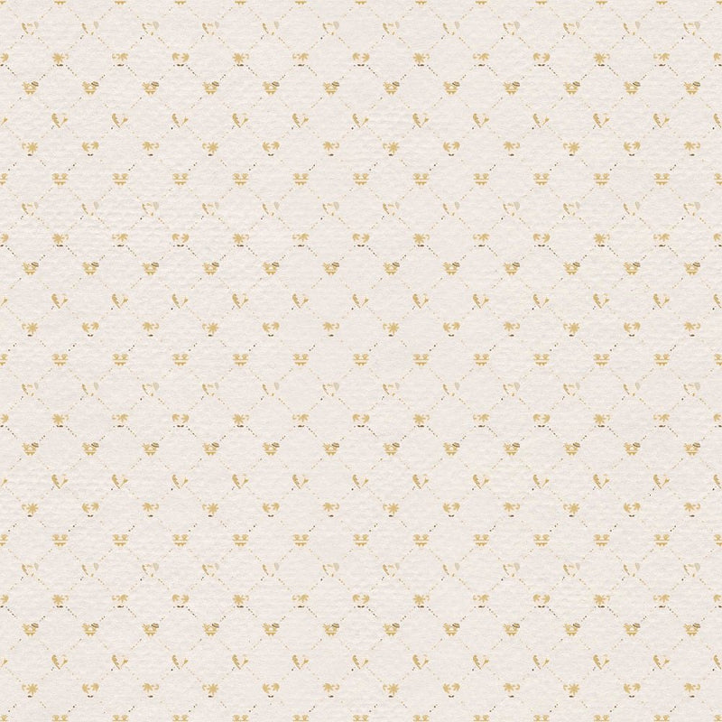 A Golden Christmas Hearts Fabric - ineedfabric.com
