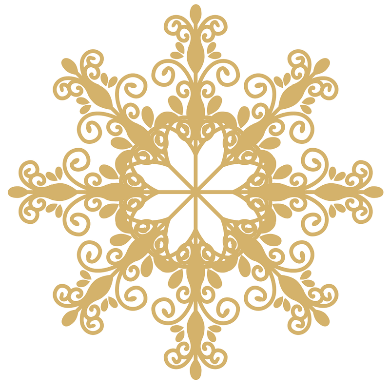 A Golden Christmas Snowflake 1 Fabric Panel - ineedfabric.com
