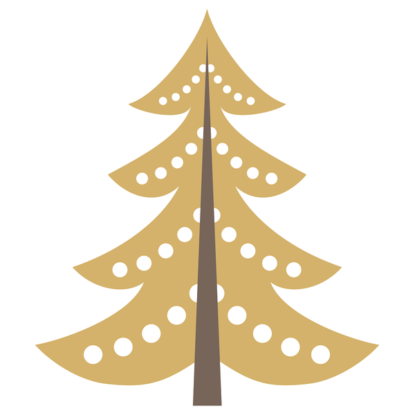 A Golden Christmas Tree Fabric Panel - ineedfabric.com