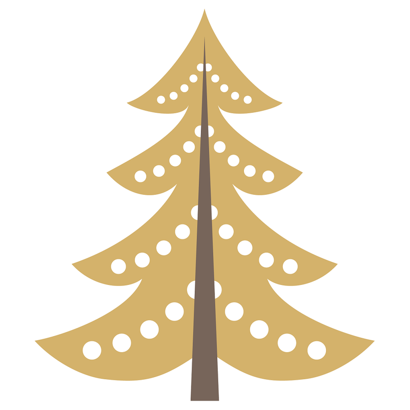 A Golden Christmas Tree Fabric Panel - ineedfabric.com