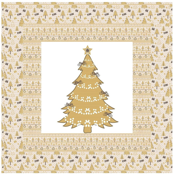 A Golden Christmas Tree Wall Hanging 42" x 42" - ineedfabric.com