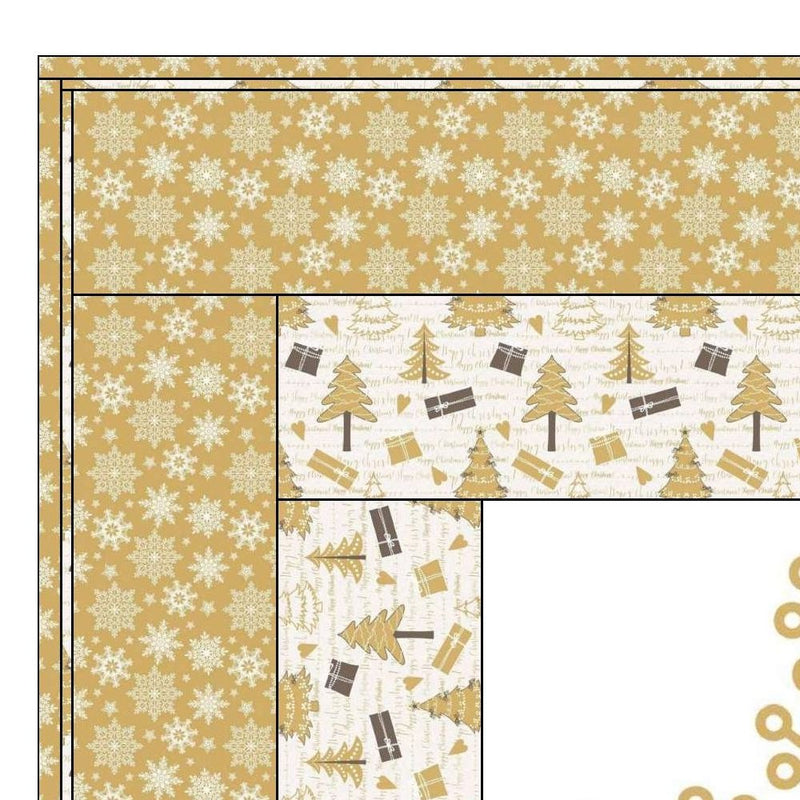 A Golden Christmas Wall Hanging 42" x 42" - ineedfabric.com