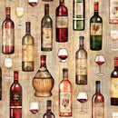 A Little Wine Wine Bottles Fabric - ineedfabric.com