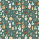 A Nordic Christmas Gnomes Fabric - Green - ineedfabric.com