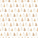 A Nordic Christmas Gold Trees Fabric - White - ineedfabric.com