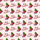 A Retro Merry Christmas Fabric - Pink - ineedfabric.com