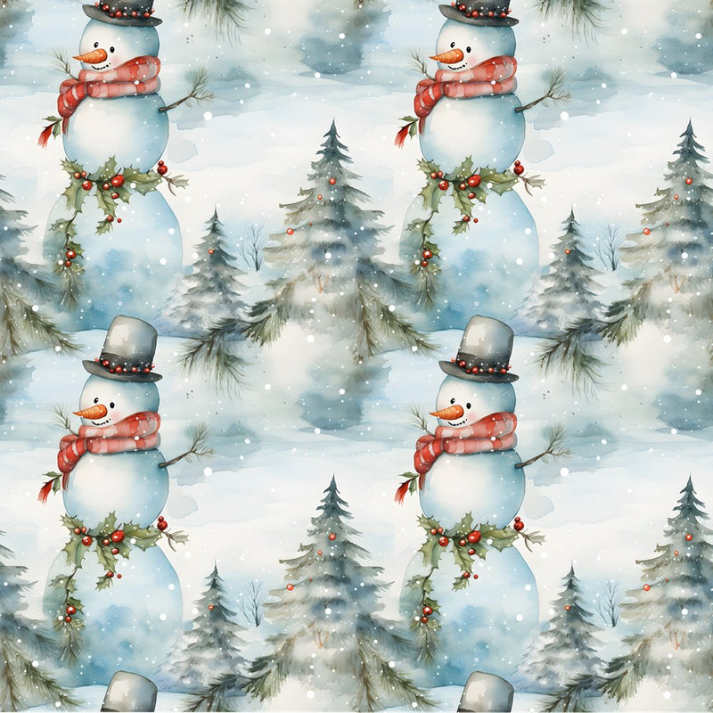 A Snowmans Winter During the Day 1 Fabric - ineedfabric.com