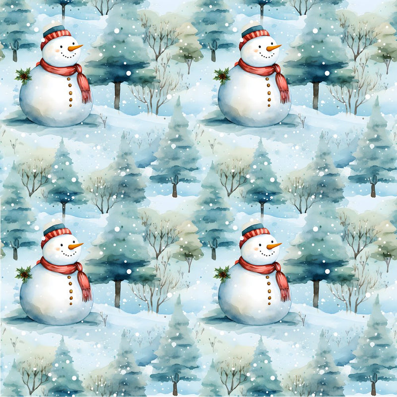 A Snowmans Winter During the Day 2 Fabric - ineedfabric.com