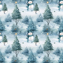 A Snowmans Winter in the Forest Fabric - ineedfabric.com