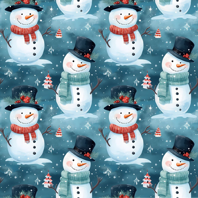 A Snowmans Winter with Ornament Fabric - ineedfabric.com