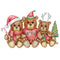 A Teddy Bear Family Christmas Fabric Panel - ineedfabric.com