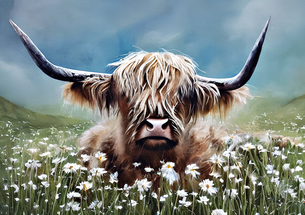 A Wee Scottish Highland Cow Fabric Panel - ineedfabric.com