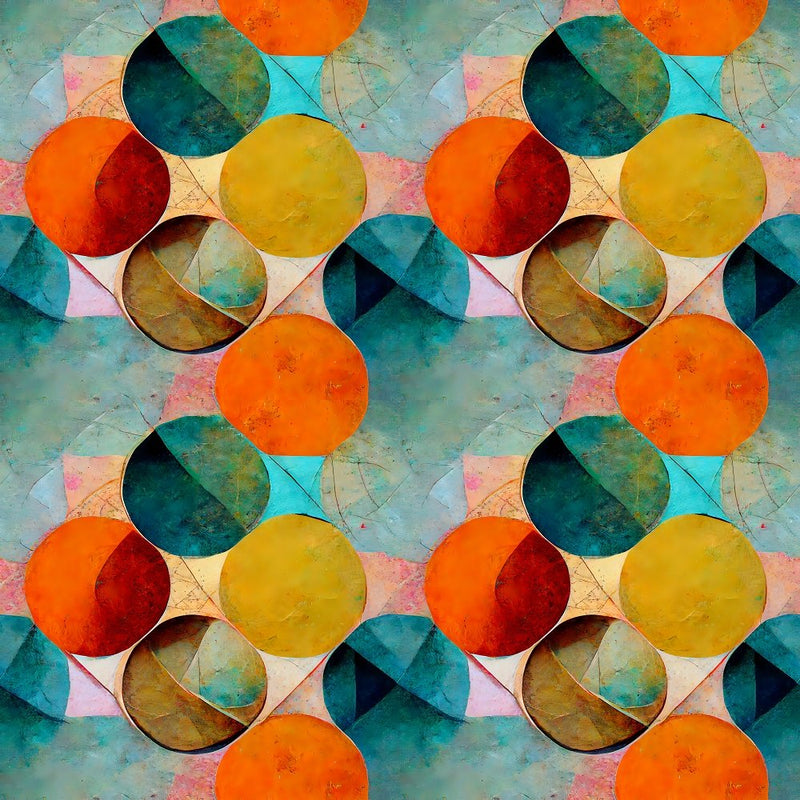 Abstract Art Circles Fabric - ineedfabric.com