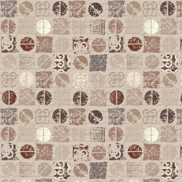 Abstract Coffee Fabric - Light Brown - ineedfabric.com