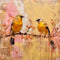 Abstract Flowers & Birds Art 7 Fabric Panel - ineedfabric.com