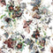 Abstract Flowers, Butterflies and Vines Fabric - ineedfabric.com