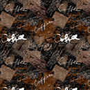 Abstract Font Coffee Fabric - Brown - ineedfabric.com