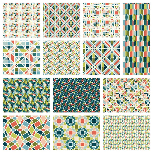 Abstract Geometric Fat Eighth Bundle - 13 Pieces - ineedfabric.com