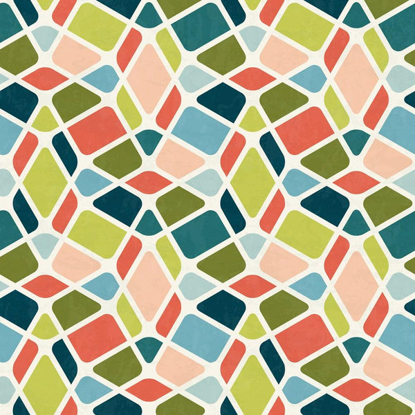Abstract Geometric Pattern #5 Fabric - Multi - ineedfabric.com