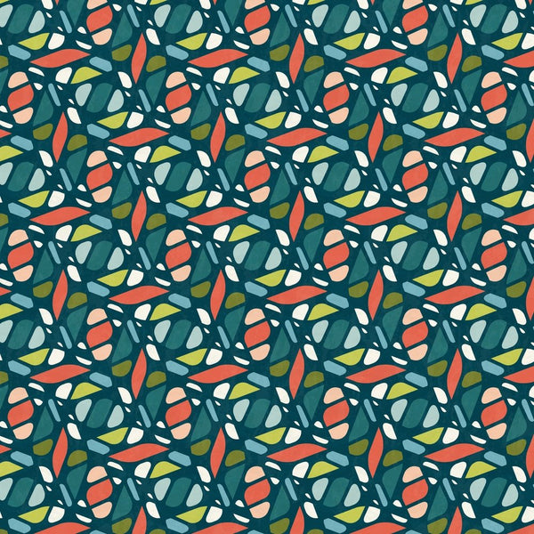 Abstract Geometric Pattern #7 Fabric - Blue - ineedfabric.com
