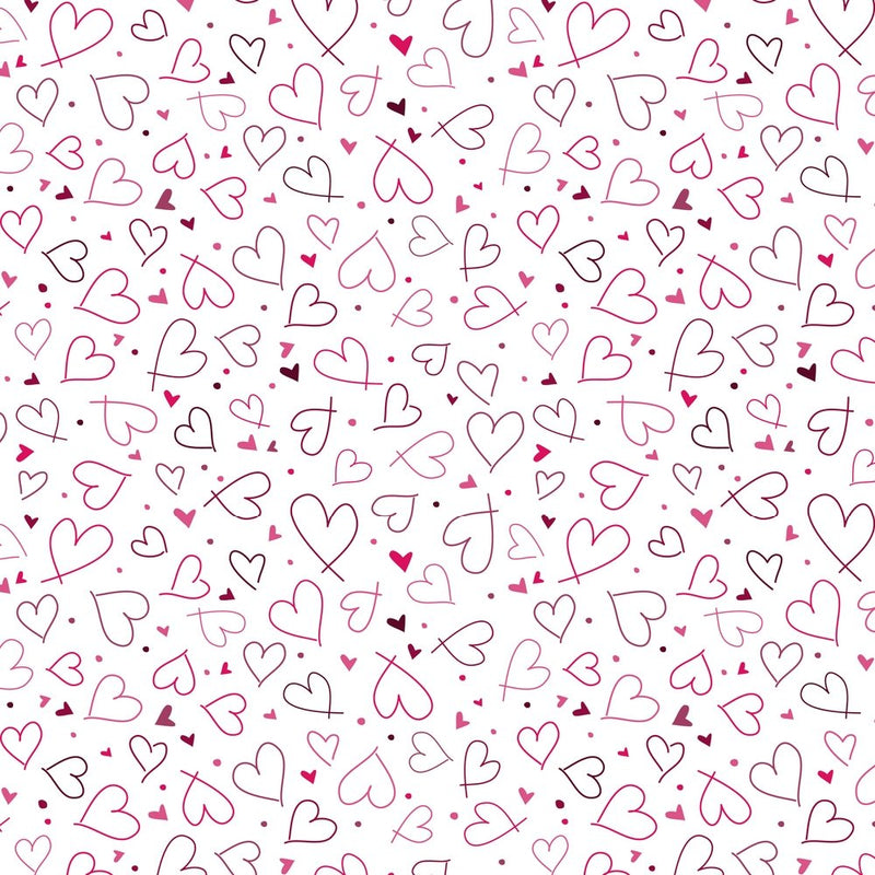 Abstract Hearts & Dots Fabric - ineedfabric.com