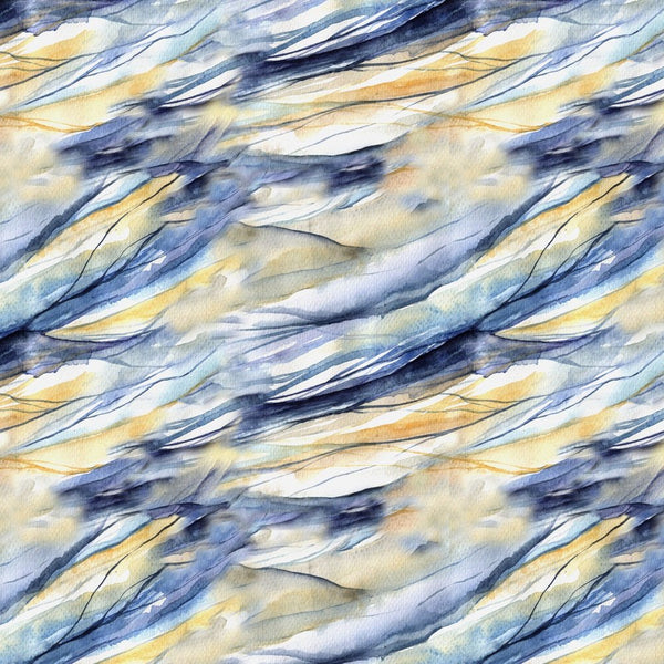 Abstract Watercolor Waves Fabric - ineedfabric.com