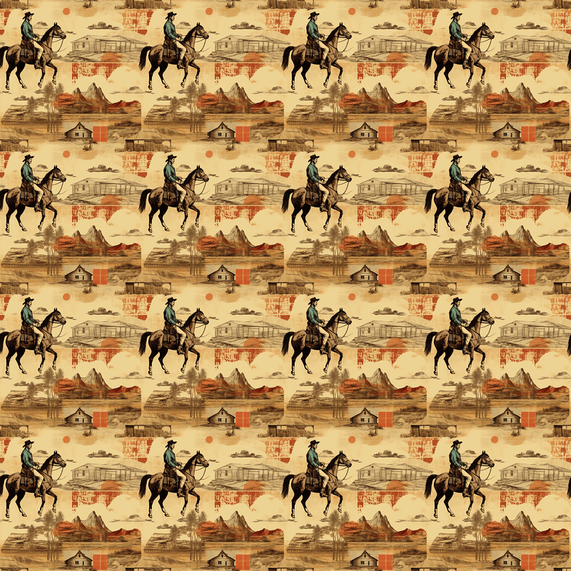 Abstract Western Pattern 4 Fabric - ineedfabric.com