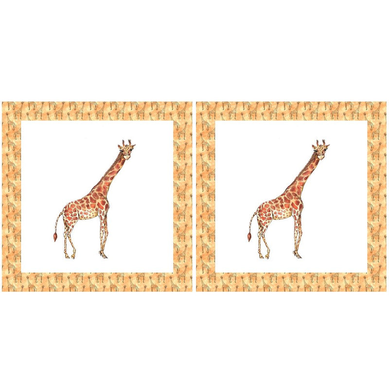 African Giraffe Pillow Panels - ineedfabric.com