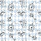 Alice in Wonderland Allover Checkered Fabric - Blue - ineedfabric.com
