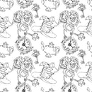 Alice in Wonderland Allover Fabric - White - ineedfabric.com