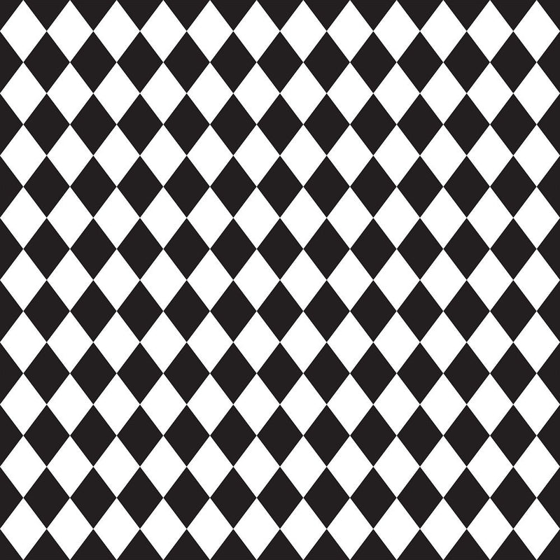 Alice in Wonderland Checkered Fabric - Black/White - ineedfabric.com