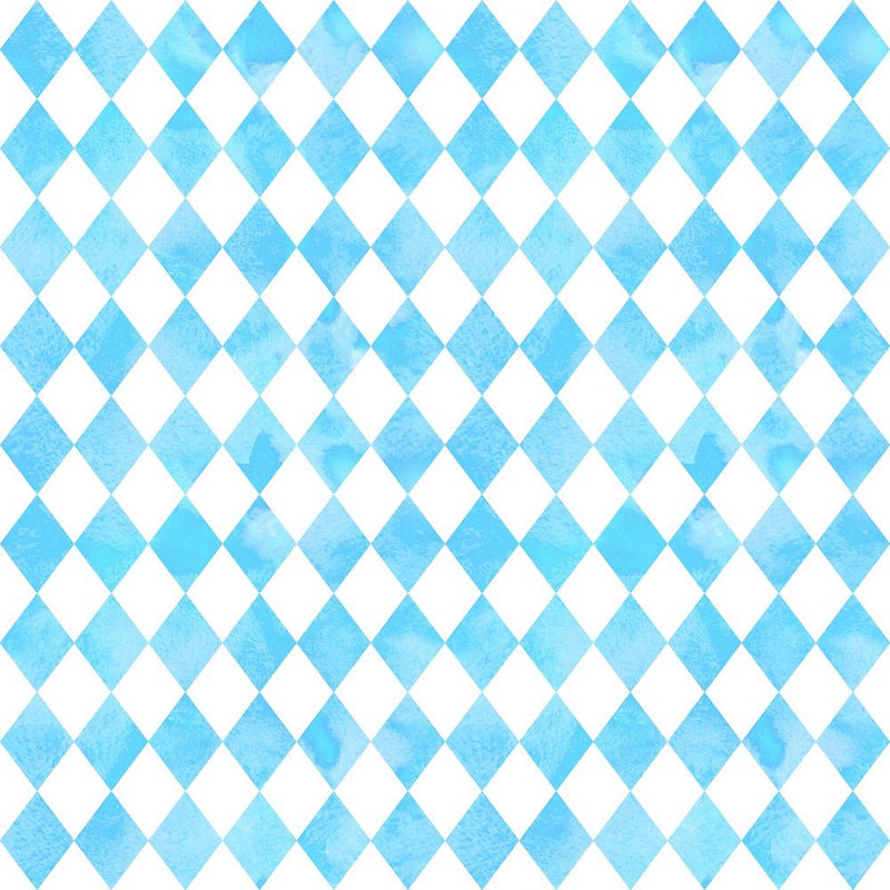 Alice in Wonderland Checkered Fabric - Blue - ineedfabric.com