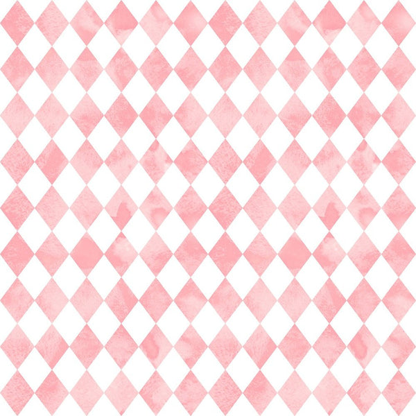 Alice in Wonderland Checkered Fabric - Pink - ineedfabric.com