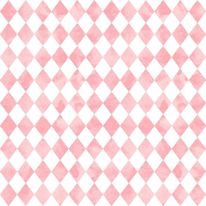 Alice in Wonderland Checkered Fabric - Pink - ineedfabric.com