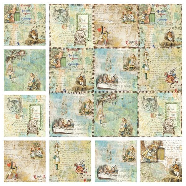 Alice in Wonderland Fat Quarter Bundle - 8 Pieces - ineedfabric.com