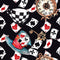 Alice in Wonderland Hats and Cups Fabric - Black