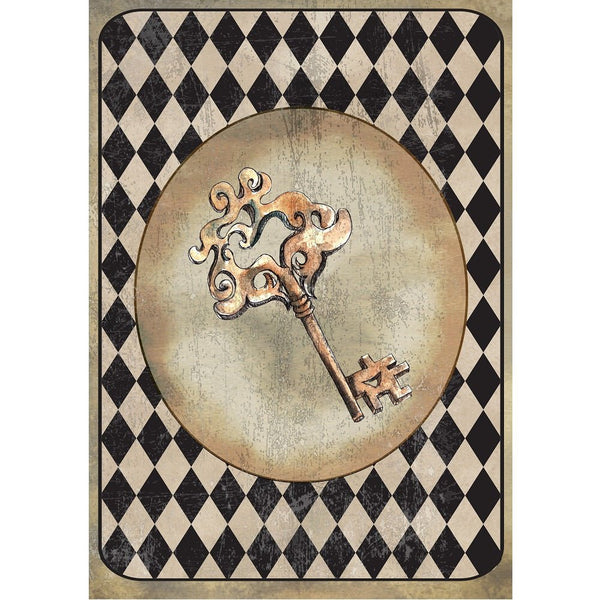 Alice in Wonderland Key Fabric Panel - ineedfabric.com