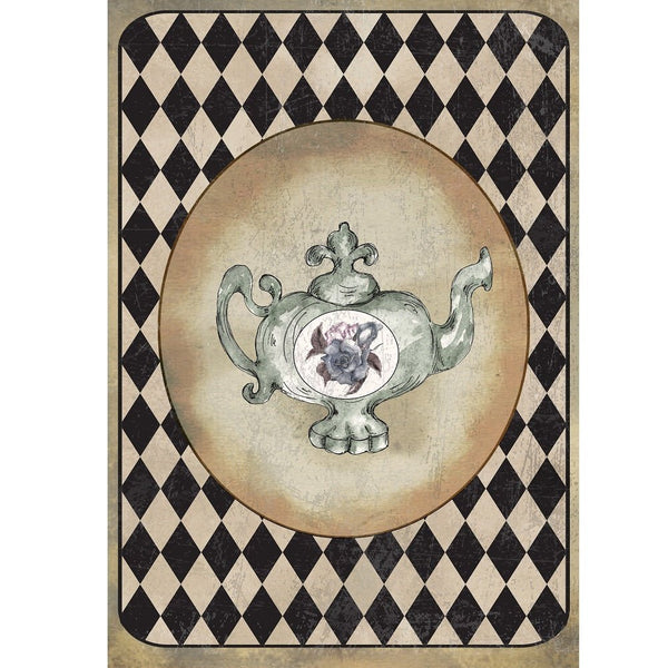 Alice in Wonderland Teapot Fabric Panel - ineedfabric.com