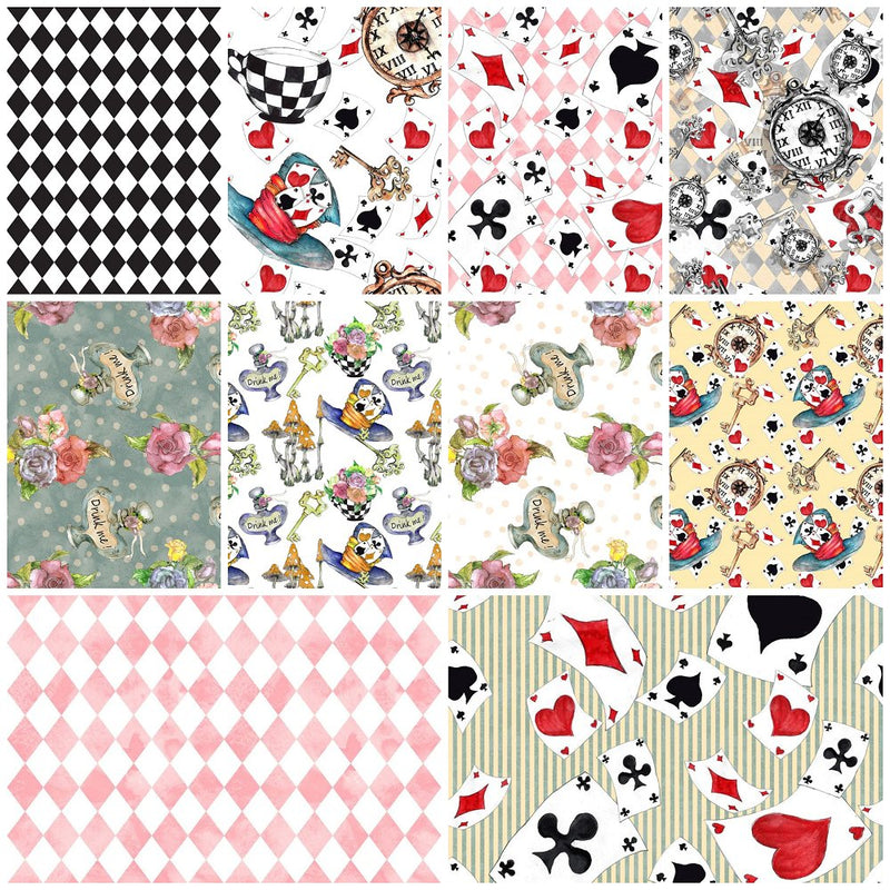 Alice in Wonderland Volume 2 Fat Quarter Bundle - 10 Pieces - ineedfabric.com