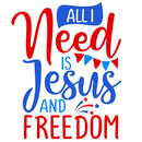 All I Need is Jesus & Freedom Fabric Panel - ineedfabric.com