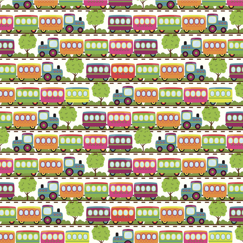 All Over Train Fabric - Multi - ineedfabric.com