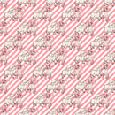 Allover Easter Flowers & Lamb on Stripes Fabric - Pink - ineedfabric.com