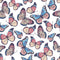 Allover Hand Drawn Butterfly Fabric - Multi - ineedfabric.com