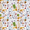 Allover Sewing Notions Fabric - White - ineedfabric.com