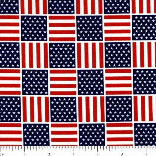 American Flag Block Fabric - ineedfabric.com