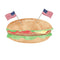 American Flag Cheeseburger Fabric Panel - ineedfabric.com