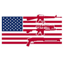 American Flag Guns 2 Fabric Panel - ineedfabric.com