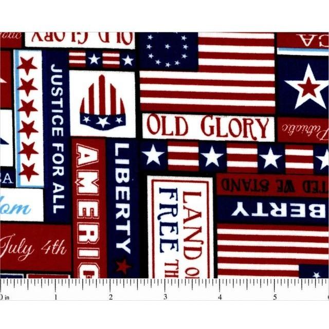 American Freedom Patches Fabric - ineedfabric.com